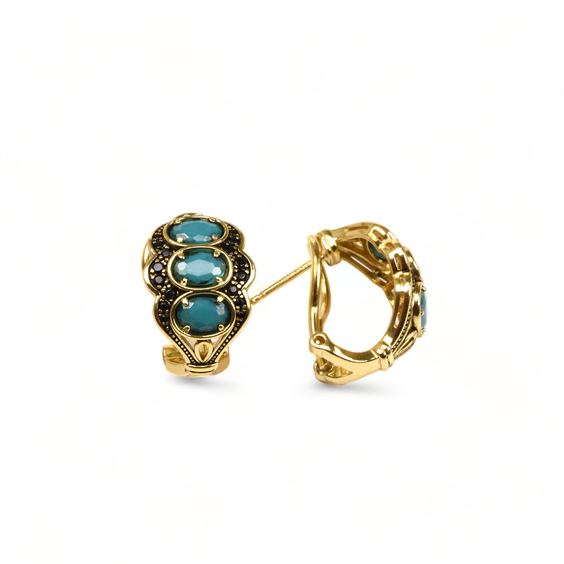 Pendientes Misis Mujer POTENTILLA in Plata Pasta di turchese OR10174 - OR10174